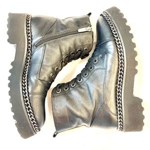 Vince Camuto Women’s Black Chain Y2K Boots Size 7.5M